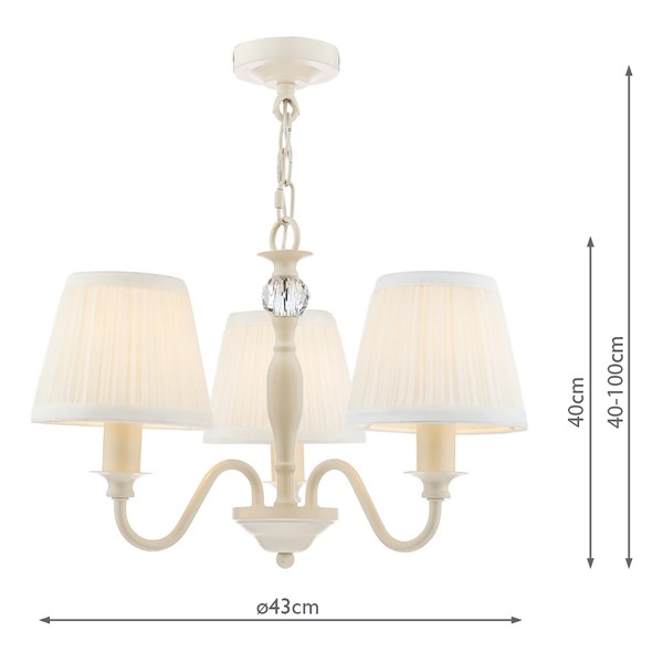 (image for) Laura Ashley Ellis 3lt Pendant Ivory With Shades